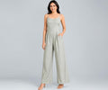Women’s Cotton Jumpsuit | Sleeveless Wide Leg One Piece for Women | Adjustable Straps | Pleated Waist | Casual Summer Wear | Green | XL