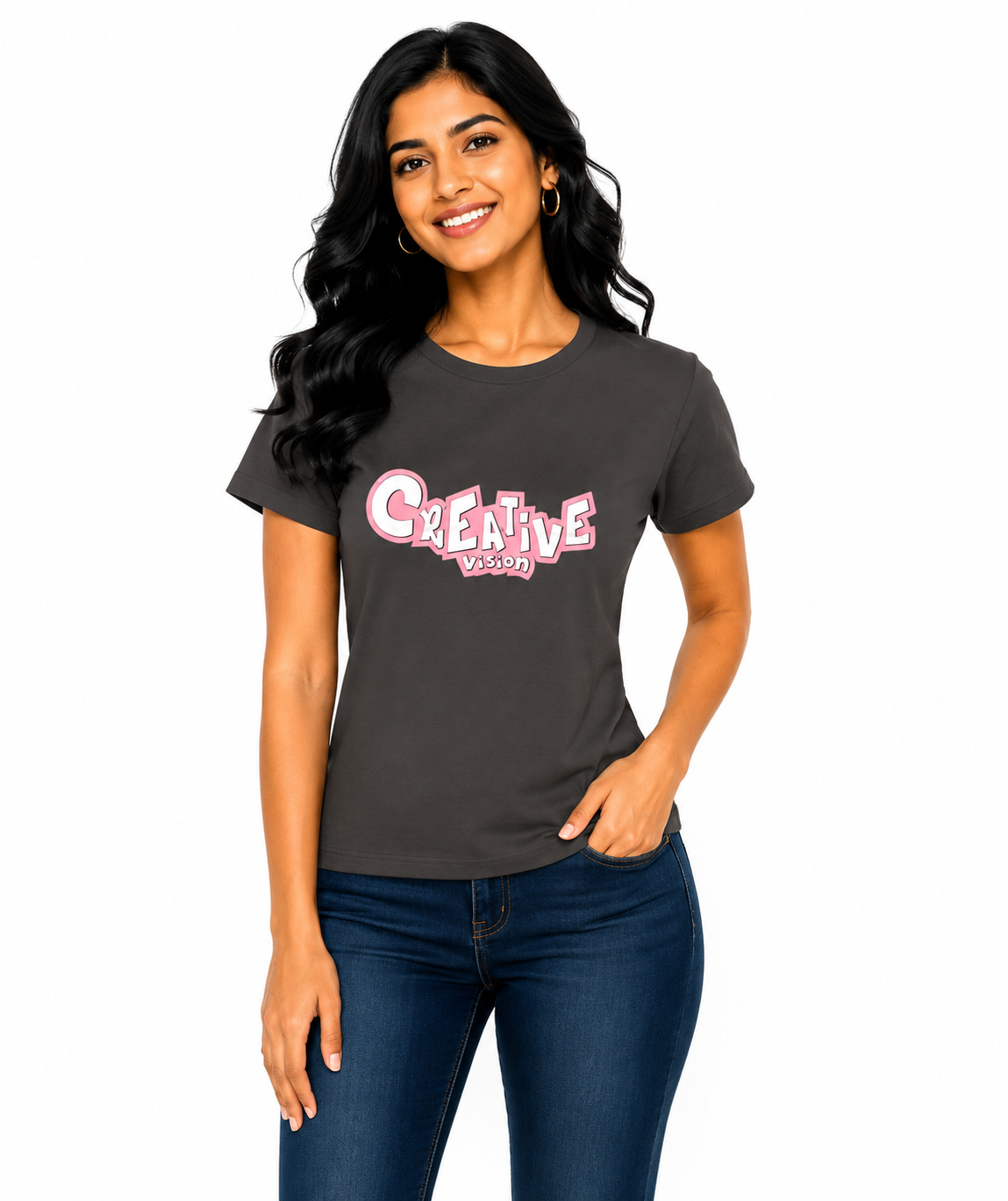 Women’s Graphic Printed T-Shirt | Soft Cotton Blend Casual Tee for Women | Round Neck Half Sleeve Regular Fit Top (M)