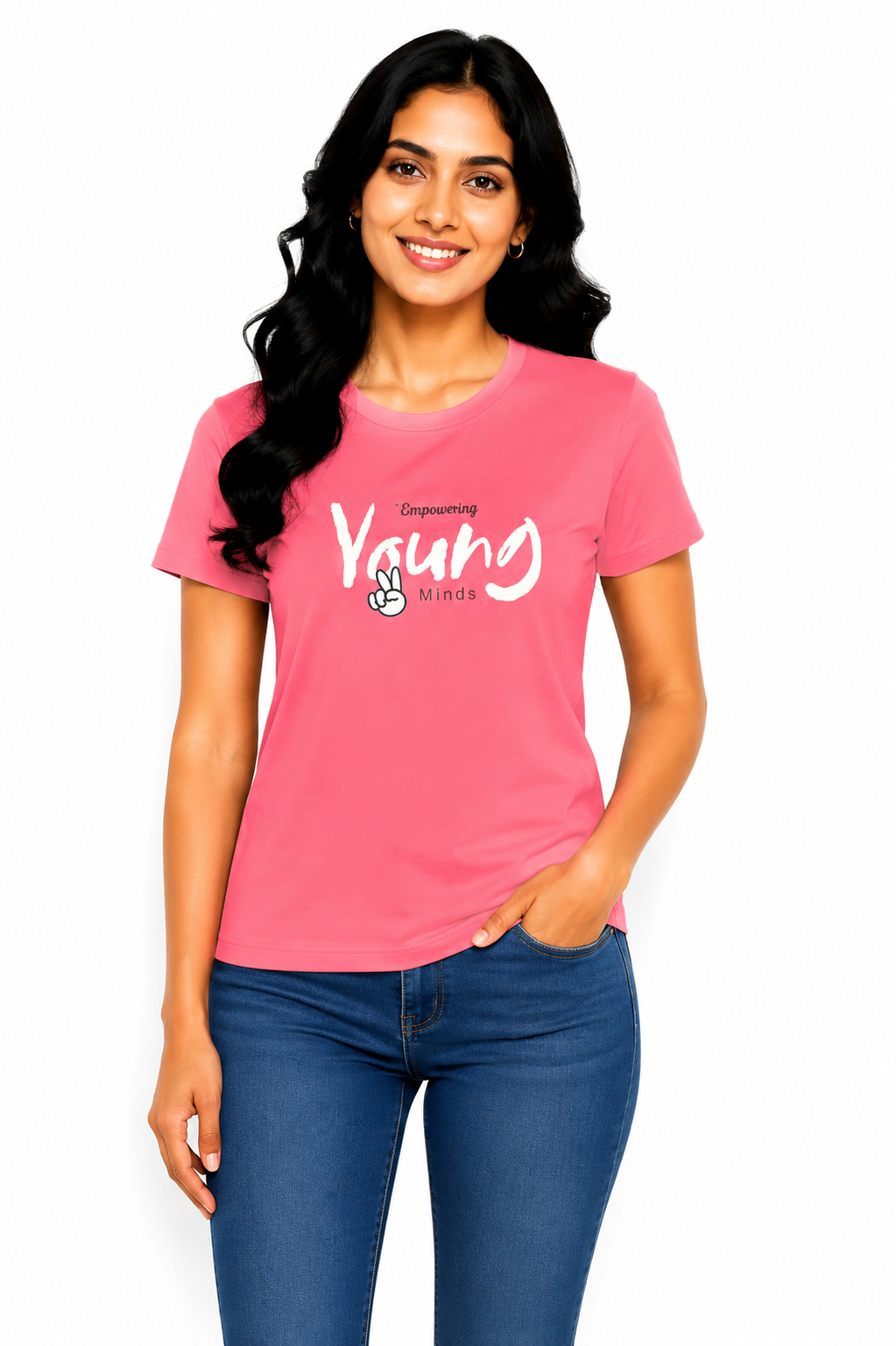 Women’s Graphic Printed T-Shirt | Soft Cotton Blend Round Neck Casual Tee for Women | Half Sleeve Regular Fit Stylish Top (L)