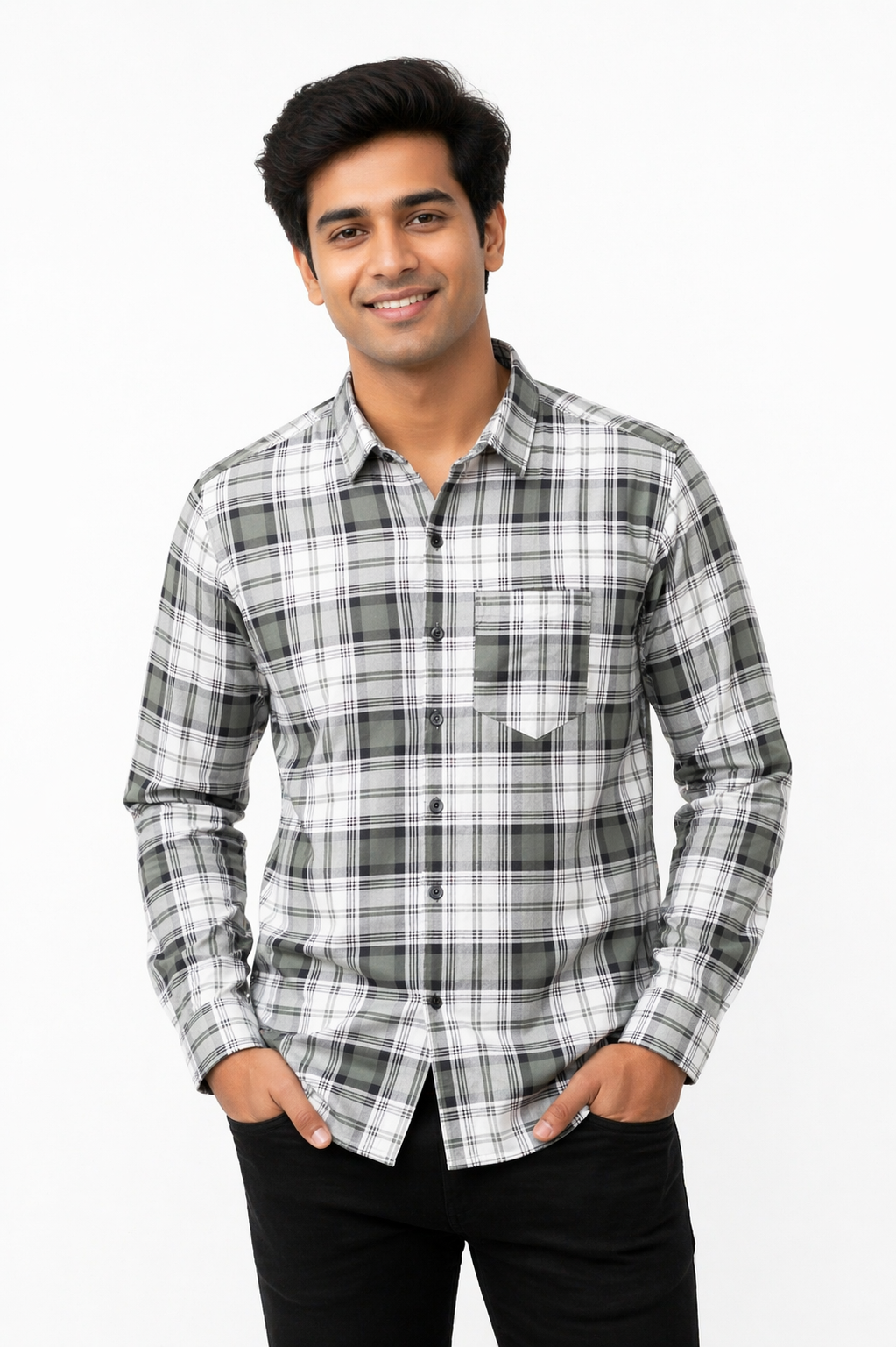 Men’s Checkered Cotton Shirt | Casual Full Sleeve Shirt for Men | Plaid Design | Regular Fit | Sizes M, L, XL, XXL
