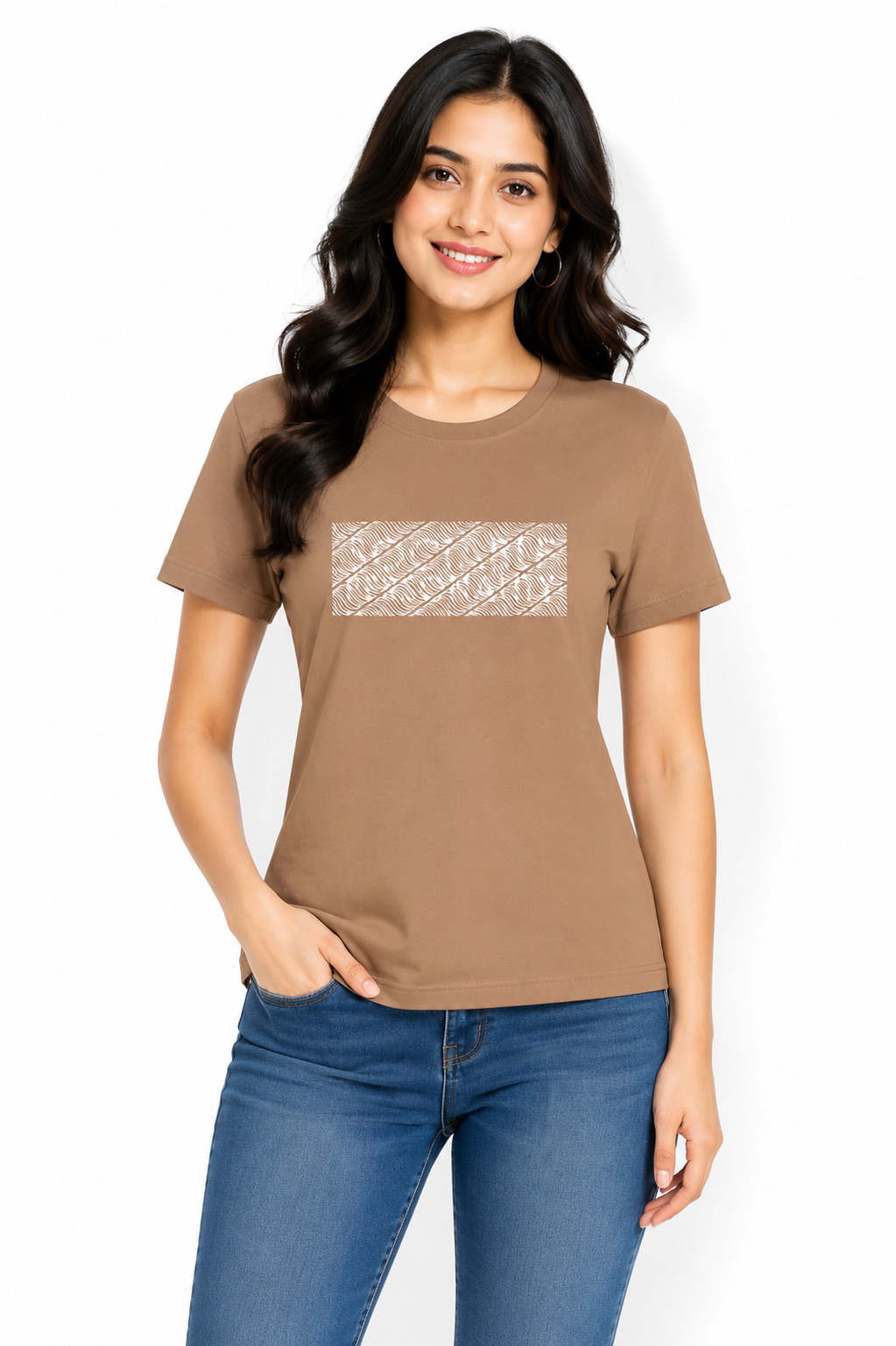 Women’s Graphic Printed T-Shirt | Soft Cotton Blend Round Neck Casual Tee for Women | Half Sleeve Regular Fit Stylish Top (L)