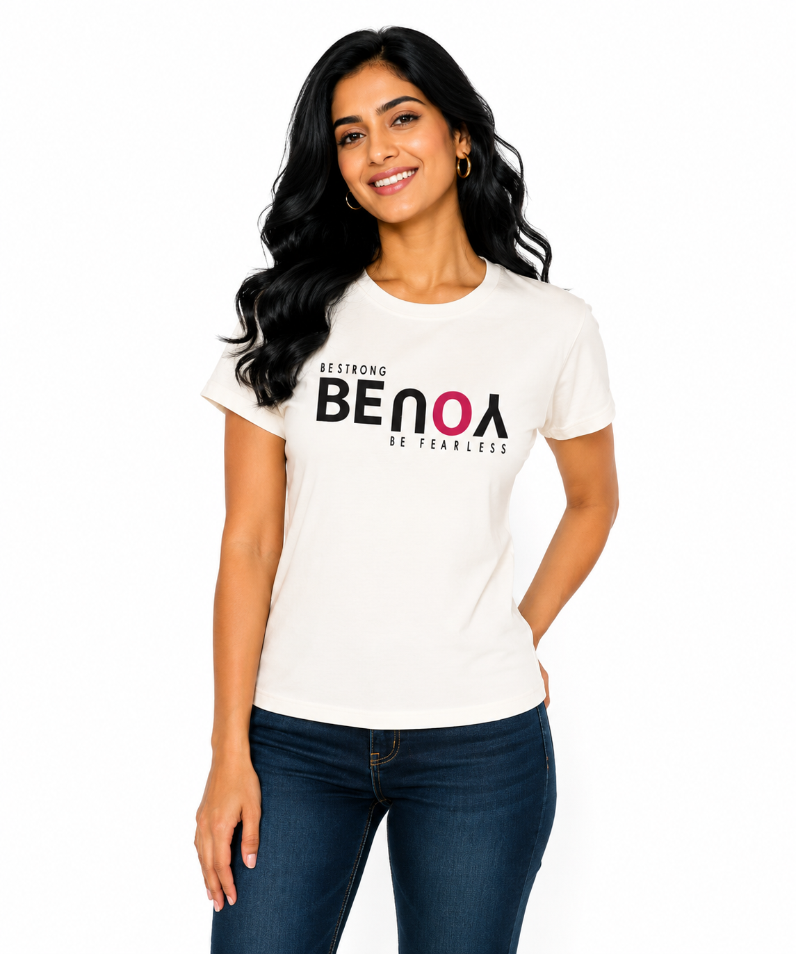 Women’s Graphic Printed T-Shirt | Soft Cotton Blend Casual Tee for Women | Round Neck Half Sleeve Regular Fit Top (M)