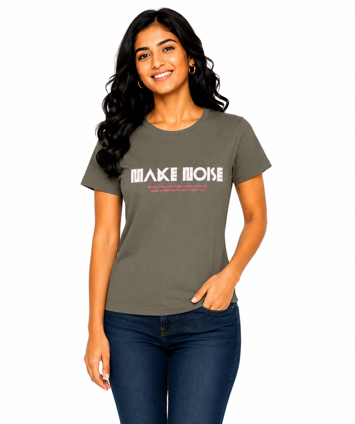 Women’s Graphic Printed T-Shirt | Soft Cotton Blend Casual Tee for Women | Round Neck Half Sleeve Regular Fit Top (M)