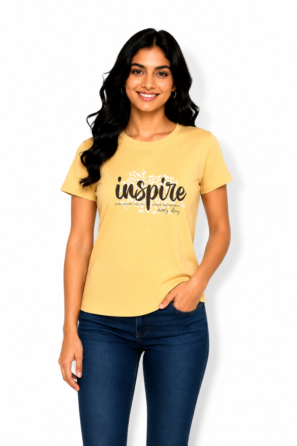 Women’s Graphic Printed T-Shirt | Soft Cotton Blend Casual Tee for Women | Round Neck Half Sleeve Regular Fit Top (M)
