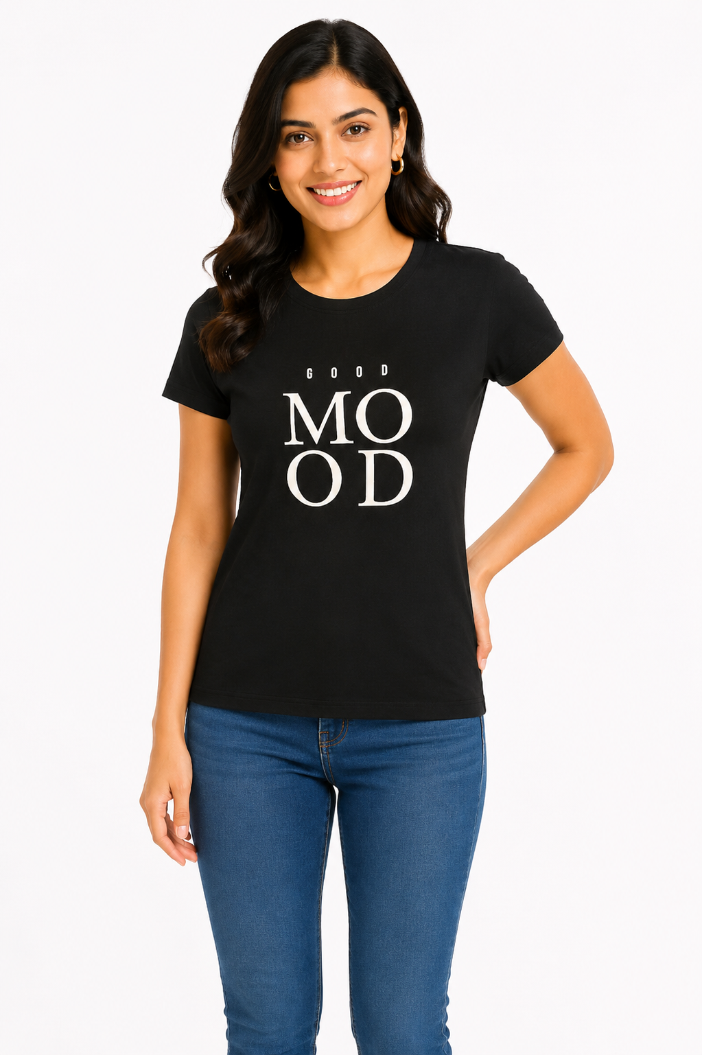 Women Graphic Printed T-Shirt | Cotton Blend Casual Round Neck Top | Soft Half Sleeve Regular Fit Tee (XXL)