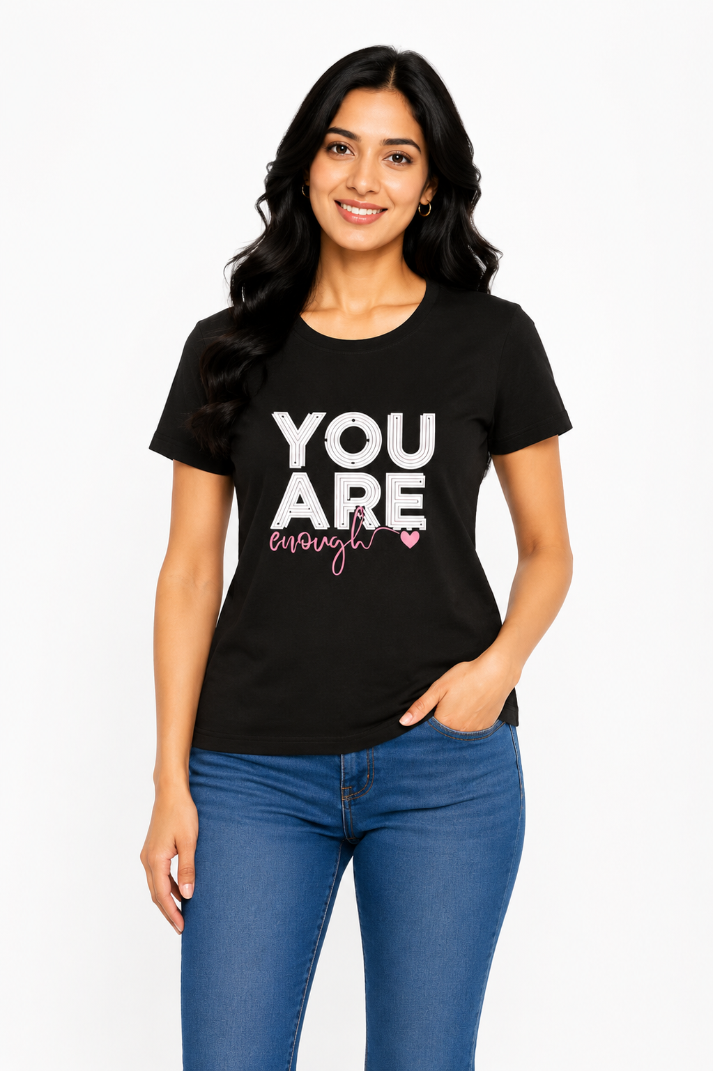 Women’s Graphic Printed T-Shirt | Soft Cotton Blend Round Neck Casual Tee for Women | Half Sleeve Regular Fit Stylish Top (L)