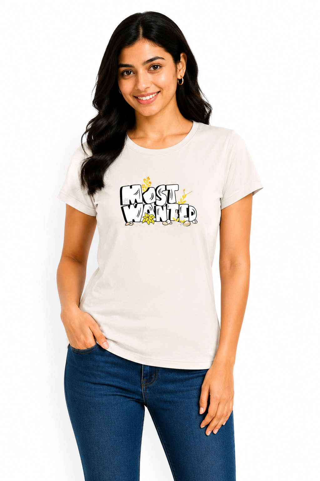Women Graphic Printed T-Shirt | Cotton Blend Casual Round Neck Top | Soft Half Sleeve Regular Fit Tee (XXL)
