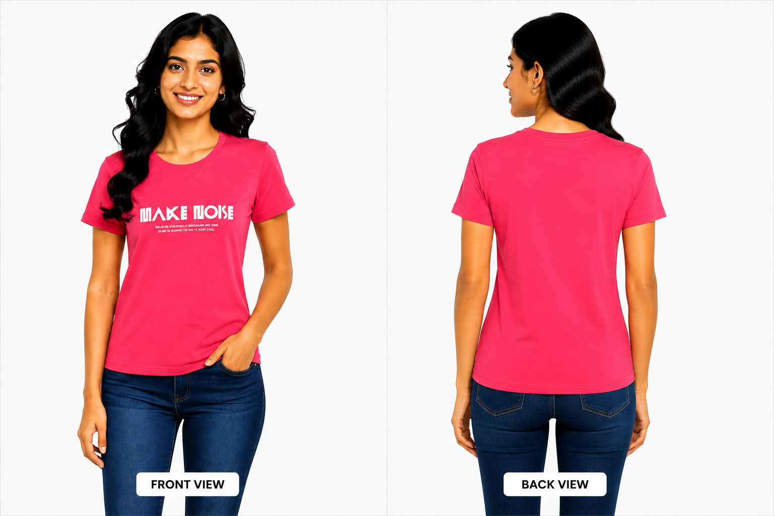 Women’s Graphic Printed T-Shirt | Soft Cotton Blend Round Neck Casual Tee for Women | Half Sleeve Regular Fit Stylish Top (L)
