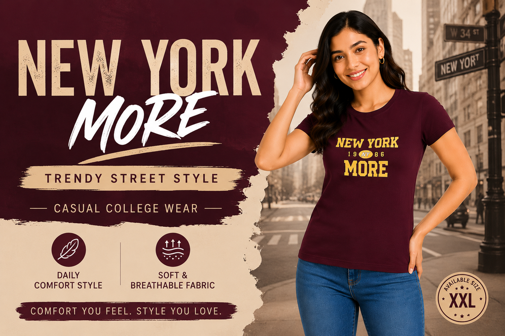 Women Graphic Printed T-Shirt | Cotton Blend Casual Round Neck Top | Soft Half Sleeve Regular Fit Tee (XXL)