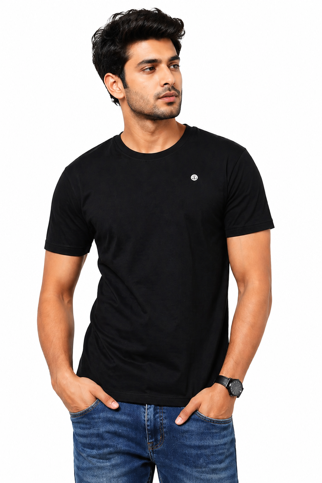 Men's Plain T-Shirt, Cotton, Regular Fit, Crew Neck, Soft & Breathable | XXL