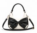 Women's Bow Handbag, Champagne Beige, Leatherette, Medium, Crossbody Sling Strap, Casual & Office Style