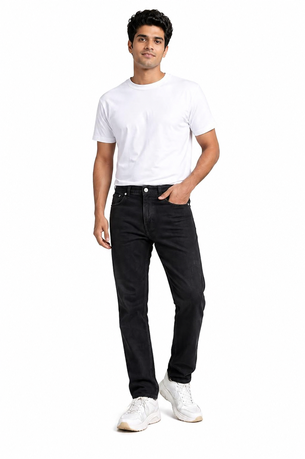 Men’s Black Jeans | Slim Straight Fit Jeans for Men | Mid Rise Stretchable Denim | Casual Everyday Wear.