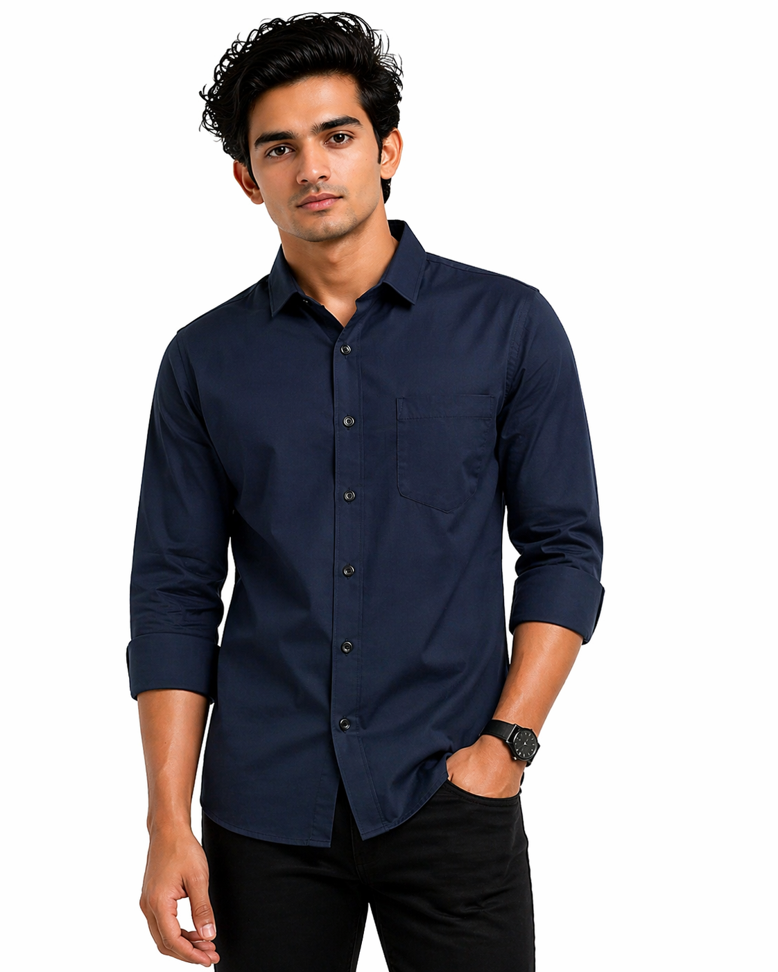 Men’s Solid Casual Shirt | Slim Fit Full Sleeve Cotton Blend Shirt for Men | Soft & Breathable Everyday Wear | XL Size
