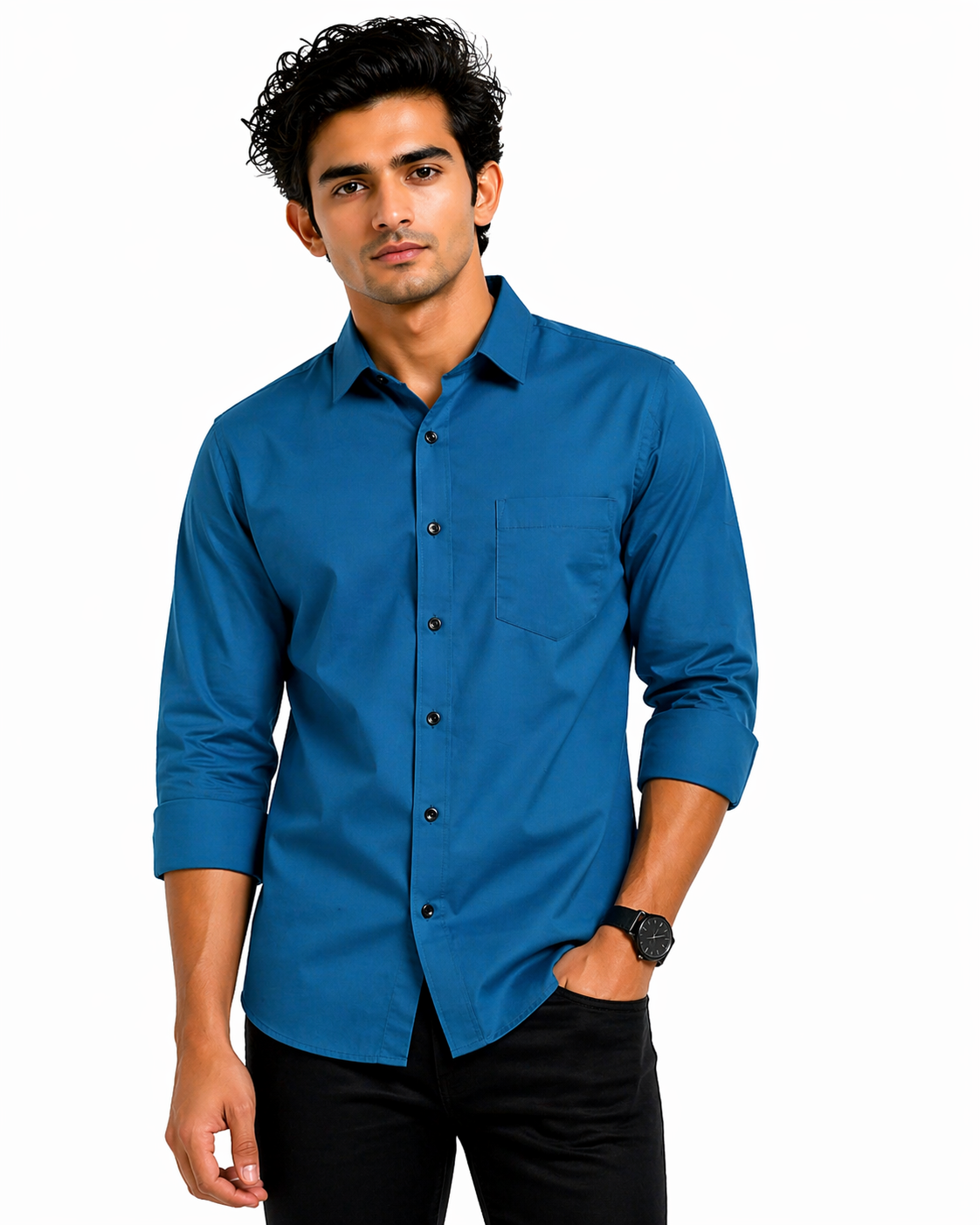 Men’s Solid Casual Shirt | Slim Fit Full Sleeve Cotton Blend Shirt for Men | Soft & Breathable Everyday Wear | XL Size