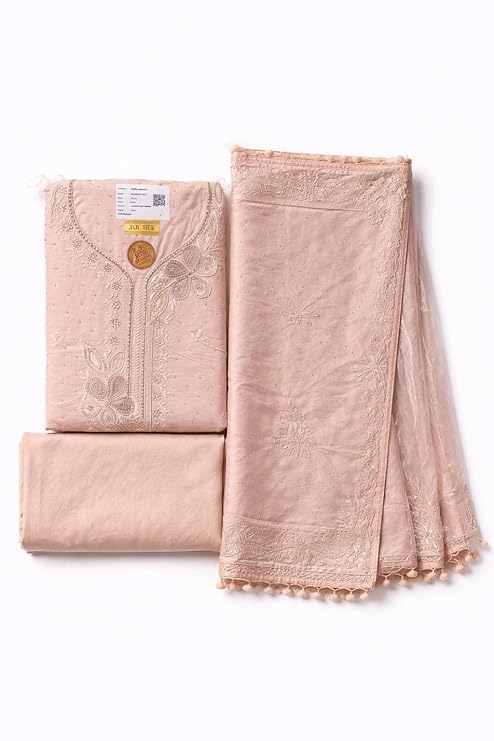 Jam Silk Cotton Dress Material for Women (Free Size) | Unstitched Salwar Suit Set with Dupatta | Top 2m, Bottom 2.5m, Dupatta 1.8m | Ethnic Wear