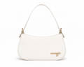 Women's Shoulder Handbag, White, Leatherette, Medium, Casual Office Wear, Multiple Pockets, Solid