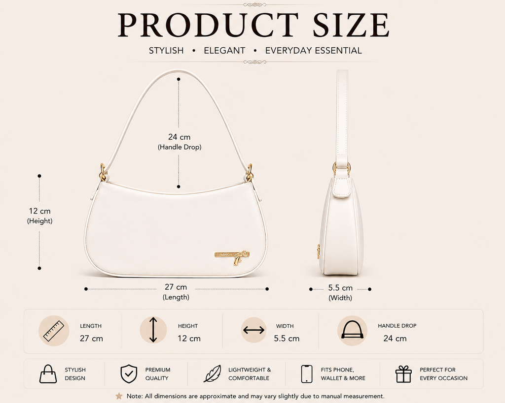 Women's Shoulder Handbag, White, Leatherette, Medium, Casual Office Wear, Multiple Pockets, Solid