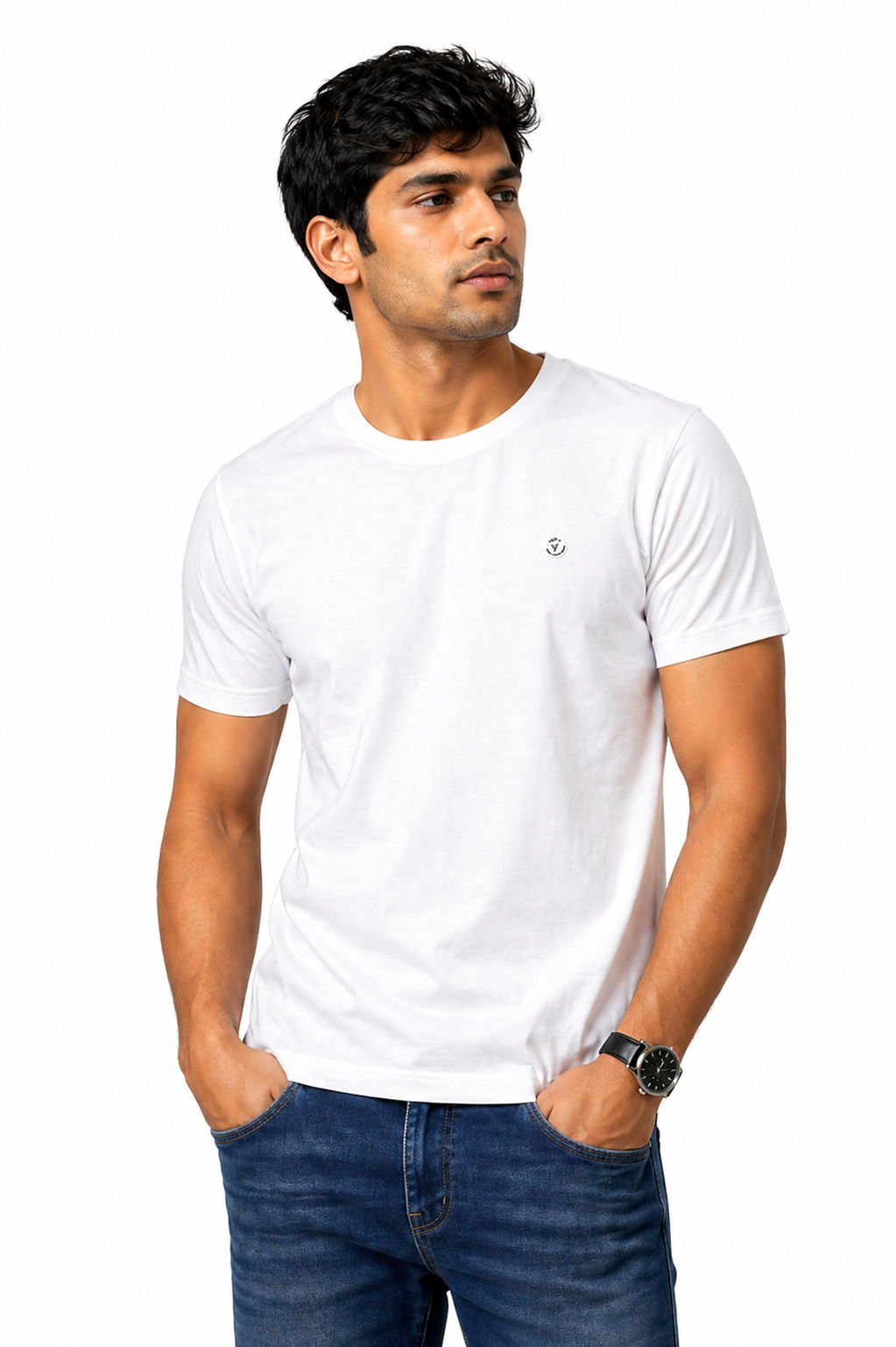 Men's Plain T-Shirt, Cotton, Regular Fit, Crew Neck, Soft & Breathable | XXL